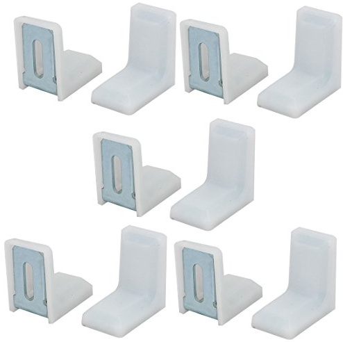 Sourcingmap 28mmx17mmx28mm Plastic L Shaped Cover Right Angle Corner Brace White 10pcs