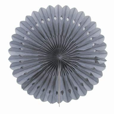 Creativery 1 Papierfächer 25cm (hell Silber/grau 012H) // Deko Papier Fächer Rosetten Blumen Raumdeko Papierrosetten Hängedeko