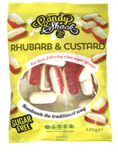 Candy Shack Sugar Free Rhubarb and Custard Sweets, 120 g