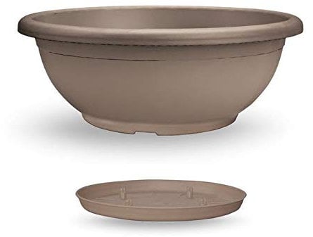 VASO DA GIARDINO CIOTOLA NAXOS 40 CM CON SOTTOVASO AVANA