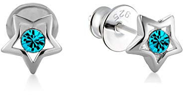 butterfly Mädchen Ohrstecker Echt Silber Türkis Stern Öko-Verpackung Firmung Geschenk