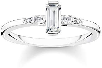 Thomas Sabo Damen-Ring Stein Baguette-Schliff weiß 925 Sterlingsilber TR2266-051-14-52