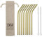 EKM Living Lot de 8 pailles en acier inoxydable or courbé GmbH, incassables, réutilisables, passent au lave-vaisselle, sans plastique (or courbé, 8)