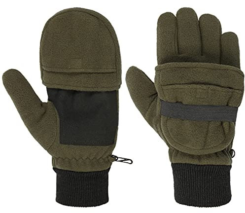 Lodenhut Manufaktur Fleecehandschuhe Fingerhandschuhe Fausthandschuhe Fäustlinge (9 HS - oliv)