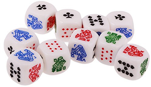 IPOTCH Packung Mit 10 Stü 16 Mm Sechs Seitige Pokerwürfel Für Casino Poker Kartenspielbevorzugungen