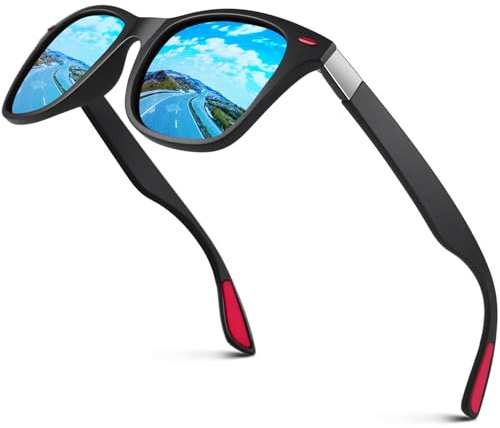GQUEEN Sonnenbrille Herren Damen Polarisierte Leichtgewicht Rechteck UV400 | Leicht TR90-Gestell, Verdrehfreies Design, Angeln, Autofahren, Reisen, Laufen, Golfen