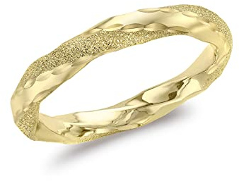 CARISSIMA Damen-Ring, 9 Karat Gold, 3 mm, poliert und strukturiert, gedreht