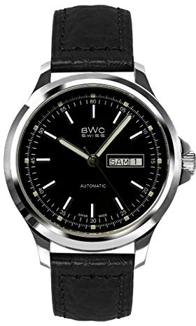 BWC Swiss Herren Uhr Analog Automatik mit Leder Armband 200535002