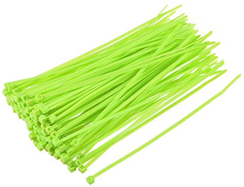 sourcing map 120pcs Cable Zip Ties Nylon Cable Wire Ties 6 Inch Self-Locking Nylon Tie Wraps Fluorescent Green