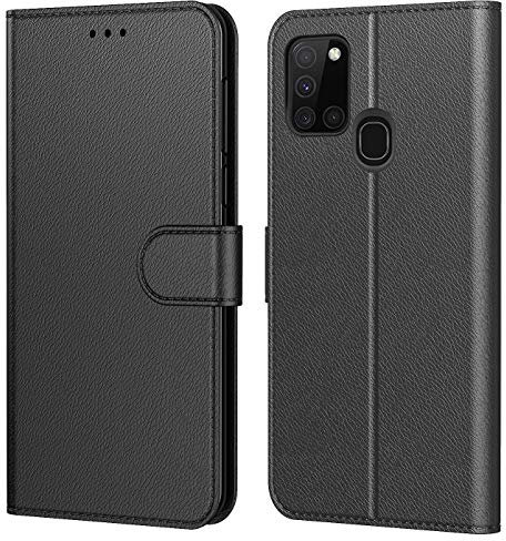 Tenphone Etui Coque pour Samsung Galaxy A21s,Plusieurs Couleurs Disponible,Protection Etui Housse Premium en Cuir PU,Fermeture Magnétique pour (Galaxy A21s, Book Noir)