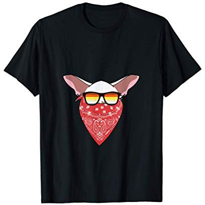 Süße lustige Orientalisch Kurzhaarkatze mit rotem Halstuch T-Shirt
