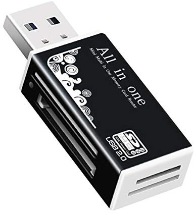 NXACETN Lettore di Schede Multifunzione USB 2.0 Micro-SD/TF/CT/MS/SDHC/MMC Memory Adapter Nero