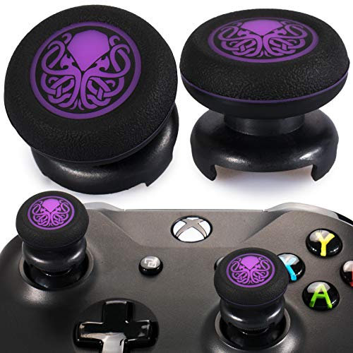 Playrealm FPS Thumbstick Extender & Drucken Gummi Silikon Griffabdeckung Thumb Grip Aufsätze 2 Sätze für Xbox Series X & Xbox One Controller(Cthulhu Abyss Purple)
