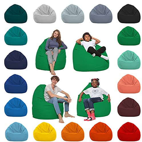 HomeIdeal - Sitzsack XXL Bodenkissen für Erwachsene & Kinder - Geeignet für Gaming oder Entspannen - Indoor wie Outdoor da er Wasserfest ist - mit EPS Perlen, Farbe:Grün, Größe:XXXL