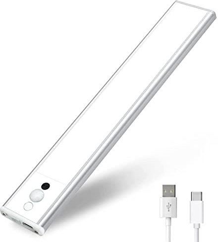 SUXNOS LED Unterbauleuchte Küche Farben Dimmbar - 30cm Schrankbeleuchtung mit Bewegungsmelder 1100mAh Akku LED Unterbauleuchte Ultra dünn für Küche, Kleiderschrank, Treppe Schrankbeleuchtung