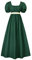 FRIUSATE Robe régence verte, robe Renaissance, robe régence pour femme, costume avec ceinture taille empire, robe longue à volants et manches bouffantes pour fêtes, mariages et gala, vert foncé, XL