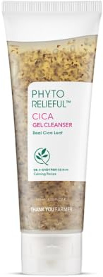 THANKYOU FARMER Phyto Relieful Cica Gel Cleanser 120ml - Real Cica Leaf, Vegan, Anti-Acne, pH-Balancing, Centella Asiatica for Oily and combination Skin, Korean Face Cleanser