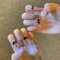 VEBONNY Y2K FN-LT108 Lot de 24 faux ongles en forme de cercueil long en forme de ballerine avec strass en acrylique