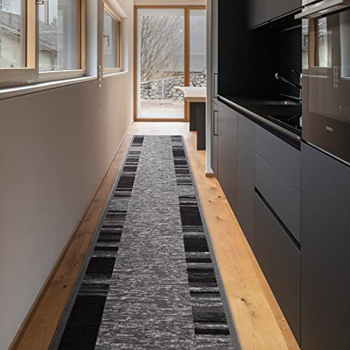 Floordirekt Teppichläufer Navona - Läufer für Küche, Flur & Wohnraum - Feinschlingen Teppich - rutschfest & antistatisch - Küchenläufer Flurteppich Flurläufer (80 x 100 cm)