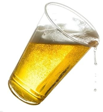 Nicoletti 100 Bicchieri PP 600 ml con tacca 0,5 L bicchiere pinta con bordo antischiuma (plastica 100% riciclabile)