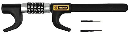 RocwooD Steering Wheel Lock 5 Digit Code Combination Password Passcode Keyless Anti Theft Suitable for Car Van Trucks Caravan Vehicle Security Device Durable Strong Black