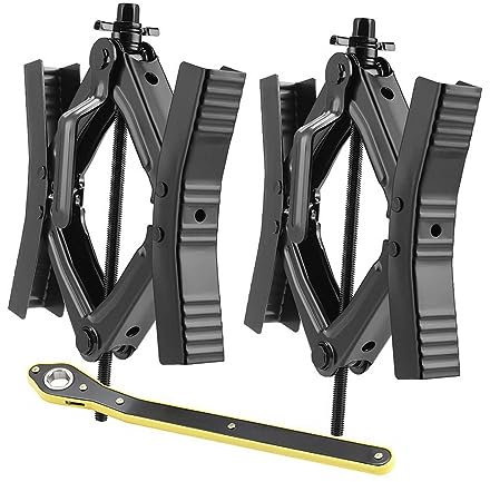 Ronyme 2 Stück Wohnmobil-Unterlegkeil-Stabilisatoren, Schere mit Schraubenschlüssel, leichtes Anhänger-Scherenschloss für Rucksackreisen, Angeln, Reisen,