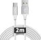 etguuds USB C Kabel Weiß 2M, Nylon USB A zu USB C Ladekabel 3A Schnellladekabel USBC, für Samsung Galaxy S23/ S22/ S21/ S10 lite/ S10/ S9/ S8/ Note 10