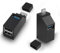 HATMINI 3-Port-USB-Hub für Laptop, USB-Port-Expander-Adapter, 1 USB 3.0 und 2 USB 2.0-Port, tragbar, mit Strom versorgt, geeignet für den Anschluss von USB-C- und USB-A-Ports (USB A+C)