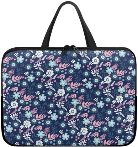ENEN Impression 3D Sacoche pour Ordinateur Portable Porte-Documents, Sacs À Main Imperméable, Sac D'ordinateur Portable pour 10-17'' Ordinateur Portable (15’’,Fleur Bleue)