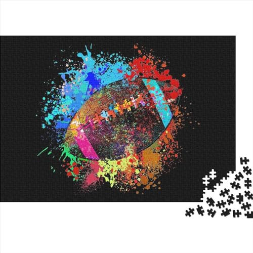 Puzzle für Erwachsene American Football Splash Puzzle für Erwachsene 1000 Teile für Erwachsene und Kinder ab 12 Jahren Woodiness Puzzles Lernspiel Herausforderungsspielzeug 1000 Teile (75 x 50 cm)