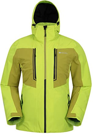 Mountain Warehouse Phase Extreme Mens Ski Jacket - Waterproof & Breathable Coat with Detachable Hood & Thermal Tested -35°C - For Winter Skiing, Winter Sports, Outdoors Green 4XL