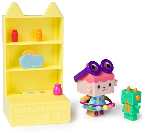 Gabby’s Dollhouse, Bobble Kitty Möbel Pack, Katzen-Figur mit Puppenhausmöbeln und Zubehörteilen, ab 3 Jahren