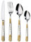 NOALED Posate Argento-Oro per 24 Persone, Set Coltello forchetta Cucchiaio da 120 Pezzi, Set da Cena Elegante, Posate Lavabili in lavastoviglie. (Servizio Banchetti per 8 Persone)