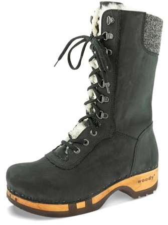 woody Damen Rosanna Clog Stiefel, Nero, 40 EU