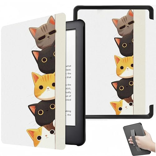 Étui pour Kindle Paperwhite 11e Génération 2021 & Signature Edition Léger, avec Fonction Auto Sleep/Wake Et Sangle De Maintien, Non Compatible avec d'autres Liseuses Électroniques (Chat)