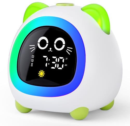 Comzler Kinderwecker, OK to Wake-Uhr mit Nachtlicht für Kinder, Uhr zum Bleiben im Bett, Schlaftraining, Nickerchen-Timer, süße Kinderzimmerdekoration, Geschenkideen für Kinder (Grün)