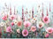 AIRDEA Rosa Blumen Diamond Painting Erwachsene, DIY 5D Landschaft Diamant Painting Bilder, Bastelset Erwachsene Frauen als Haus Wanddeko 40x30 cm