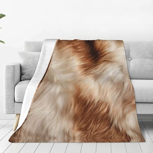TTYDOKLA Flanelldecke mit Kuhfell-Druck, Unisex, für jedes Wetter, tragbar, für Bettwäsche, Sofa, Reisen und Camping