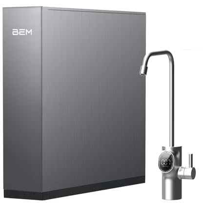 BEM Orion Ultra Slim Tankloser Wasserfilter mit Intelligentem LED-Wasserhahn, 5-Stufigem Wasser-Filtersystem Direct-Flow Umkehrosmoseanlage Untertisch Leitungswasser Filter, Wasseraufbereiter