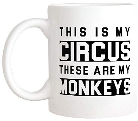 Coffee Mug Funny For Mom, Funny Mom From Son, My Circus And My Monkeys Tea Cup Novely Personalised Mug Safe Work Mug For Work Office Men Women 330ML