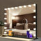 Bayt Hollywood Spiegel 80x60 cm mit LED Beleuchtung – Schminkspiegel Schwarz mit 18 dimmbaren Lampen, 3 Lichtmodi (warm, kalt, neutral), Touchscreen & 10x Vergrößerungsspiegel