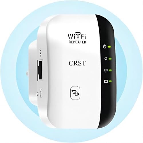 CRST WLAN Verstärker Internet Verstärker 300Mbit/s bis zu 3650 sq.ft, WLAN Repeater mit Repeater/AP Modus, Kompatibel Allen WLAN Geräten, Weiß-NFR2