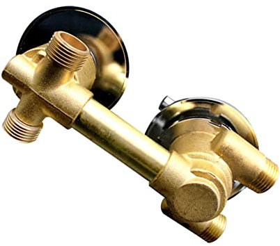 Miscelatore valvola doccia in ottone a 3 vie, rubinetto termostatico con controllo deviatore, filettatura G1/2, doppia manopola, cartuccia resistente, 2 uscite, rubinetto cabina doccia da 10 cm