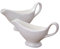 DTACBNEUZ Salsera Salsera de Porcelana Blanca Salsera de Porcelana China con Pimienta Negra Incluye 2 salseras, 2 Capacidad: 80 ml / 130 ml Platillo para Barco