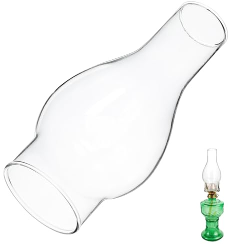 SOIMISS Vintage Glass Chimney for Oil Lamp Replacement Shade for Kerosene Lamps Decorative and Practical Easy Installation Height for Indoor and Outdoor Use