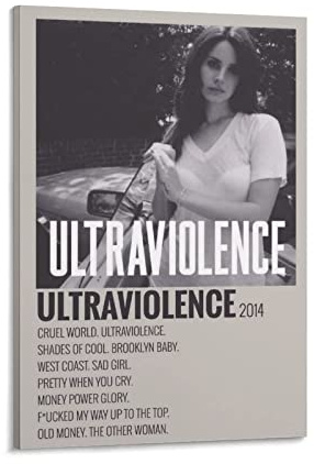 SDYYFF Leinwand Druck Poster 60 * 80cm Senza Cornice Ultraviolence Album Modern Poster Soggiorno Camera da letto Pittura Opera d'arte
