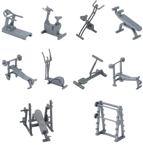 Miniatur Laufband Modell,Miniatur deko,aus Realistische Fitnessgeräte Dekoration für Puppenhaus Platzsparendes Mini Sportgerät Zubehör Langlebiges DIY Modell für Schreibtisch und Miniaturhäuser