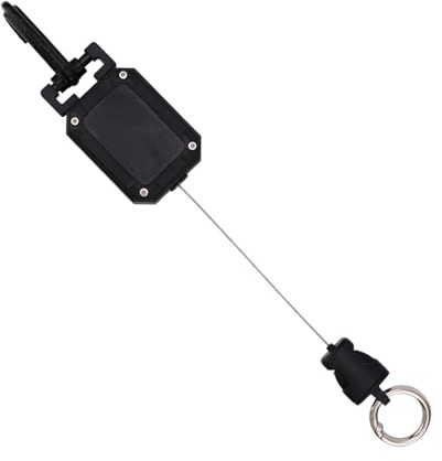 Retractable CB Mic Holder, CB Microphone Retractable Hanger with Stainless Steel Clip for Trucks Backpacks Cars Seat Belts