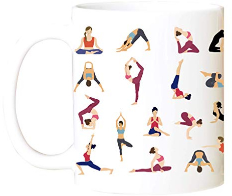 Tasse Yoga-Pose Tassen Custom Text Keramikbecher Robuste Für Freund Freundin Büro Kitchen 330Ml