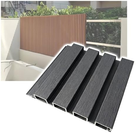 GOCHUSX Brise-Vue en Bois Composite, Panneaux De Clôture en Composite, Clôture D'intimité pour Jardin Extérieur pour Maison, Bureau Ou Terrasse(Zwart,21.6x120cm)